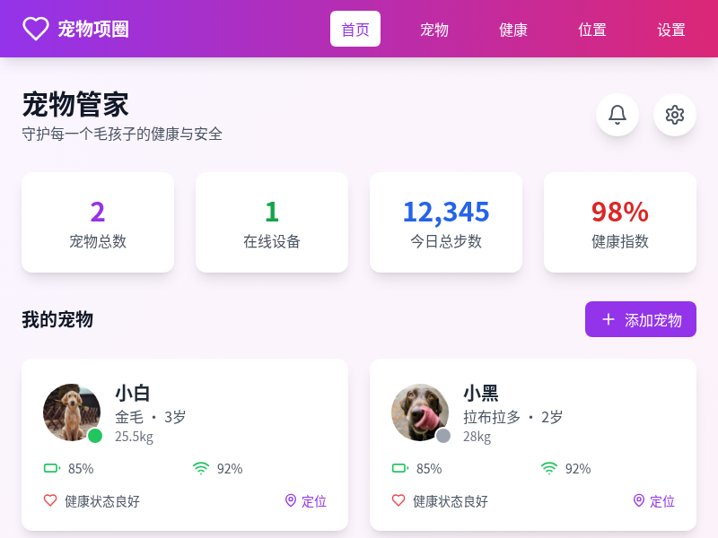 宠物项圈管理系统