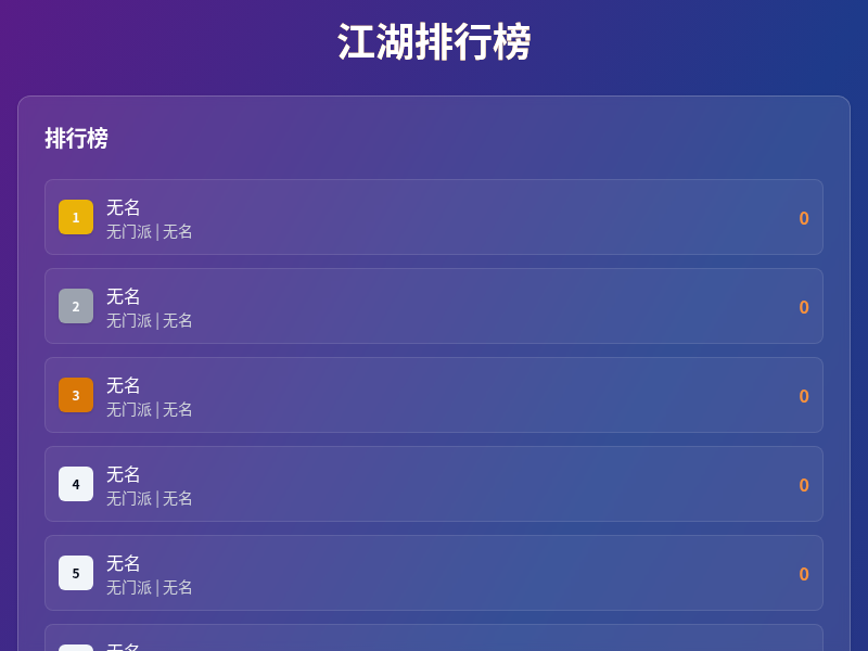 江湖排行榜