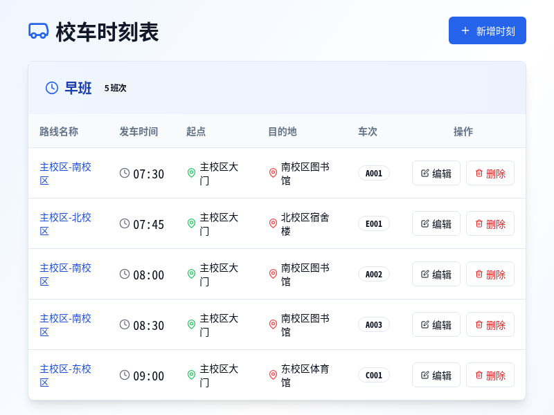 校车时刻表管理系统