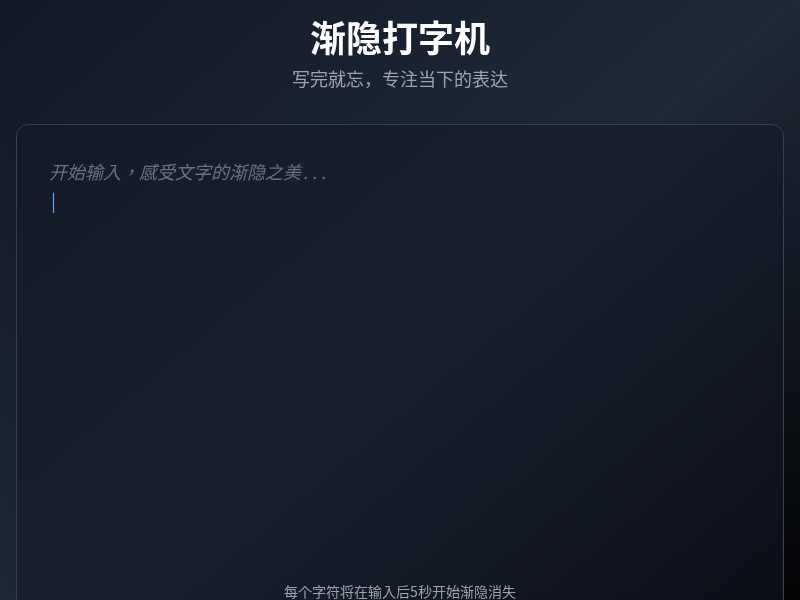渐隐打字机应用【水哥创意赛】