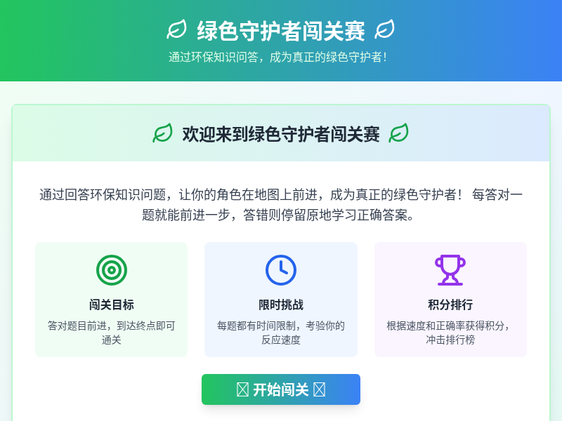 绿色守护者闯关赛小游戏