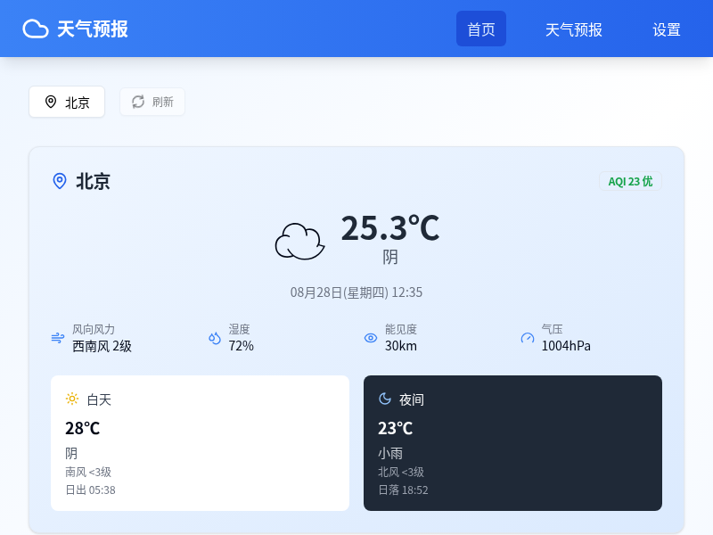天气预报提醒工具