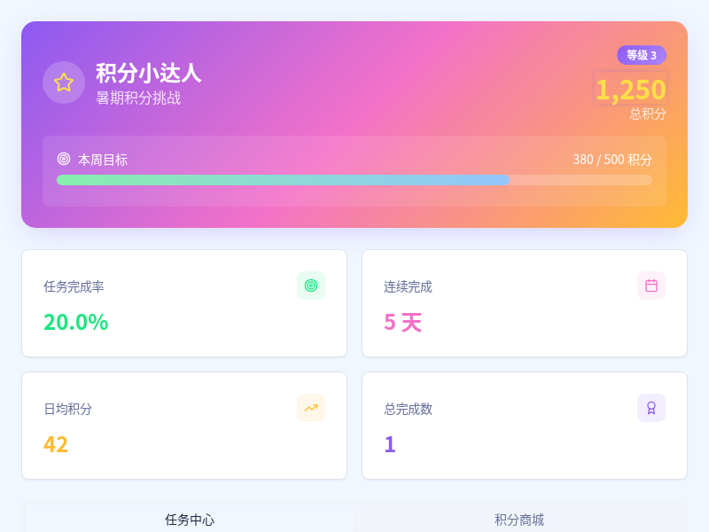 儿童暑期积分管理系统