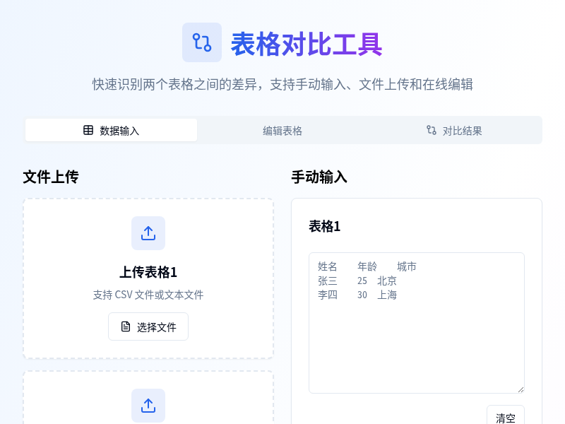 表格对比工具
