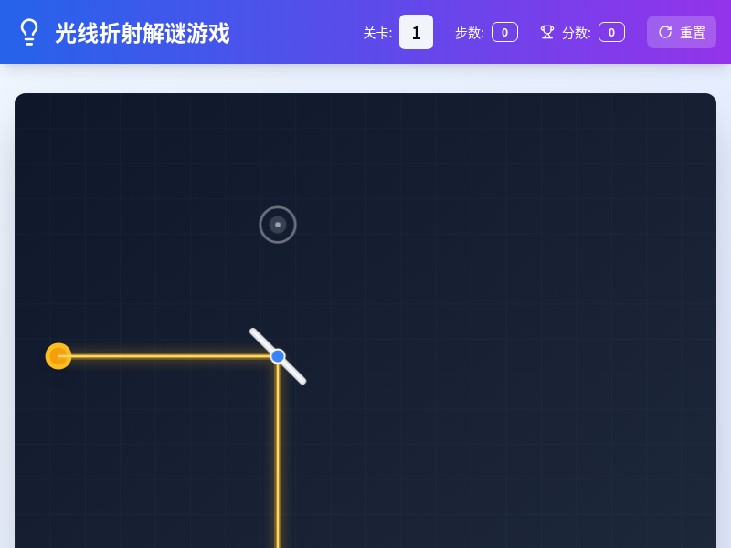 光线折射解谜游戏