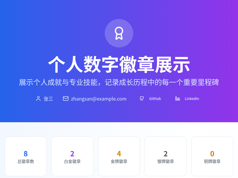 个人数字徽章展示网站