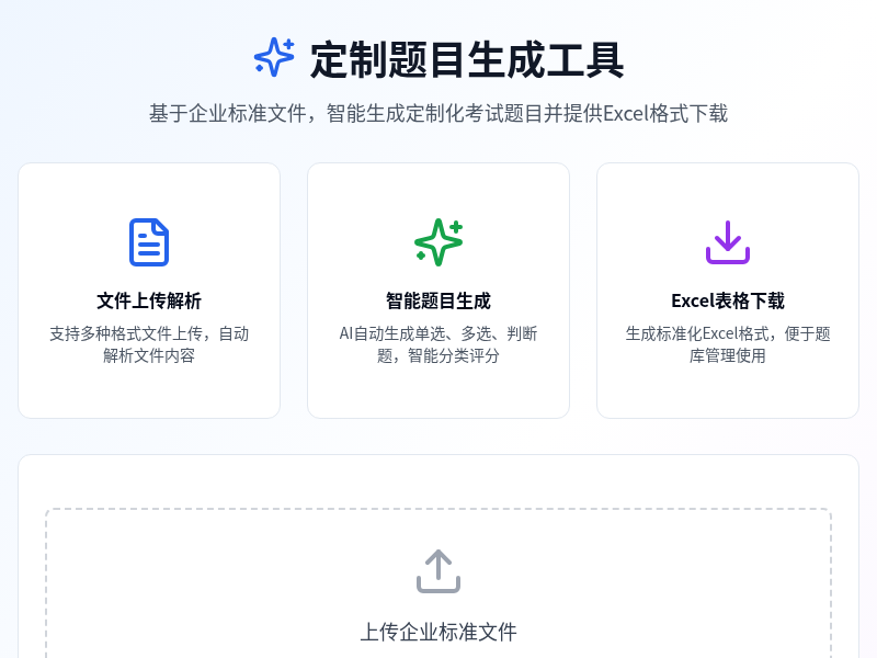 上传文件自动生成题库工具