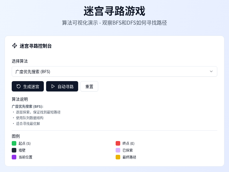 迷宫寻路游戏