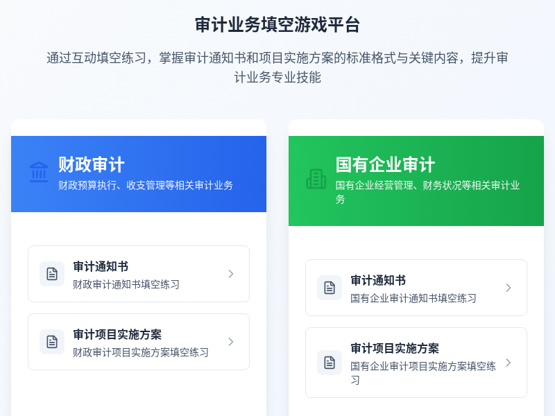 国家审计文书填空游戏