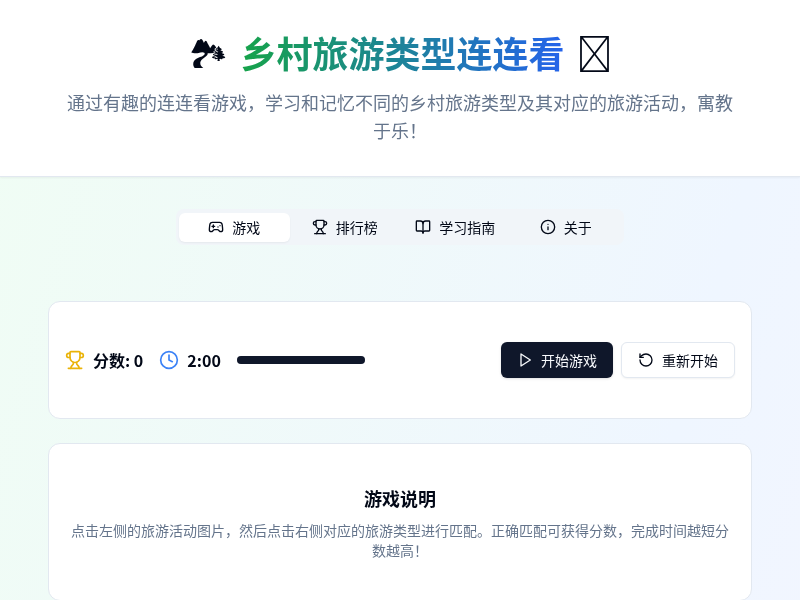 乡村旅游类型连连看