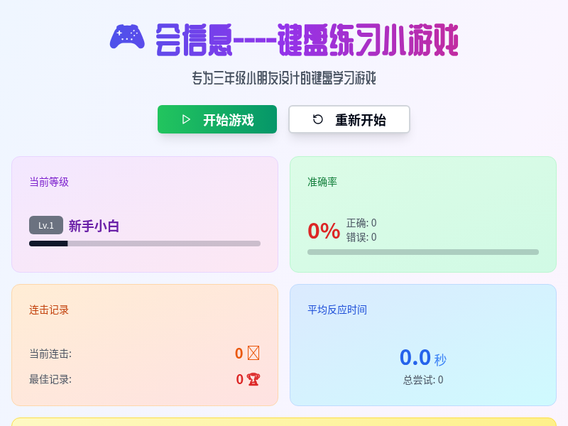 键盘练习小游戏