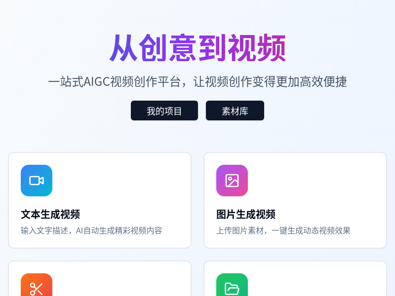 从创意到视频AIGC视频创作平台