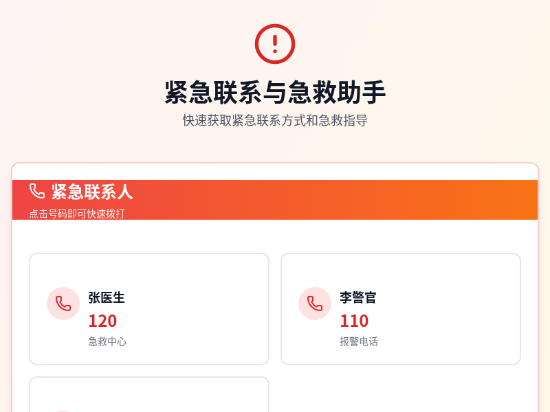 紧急联系与急救助手