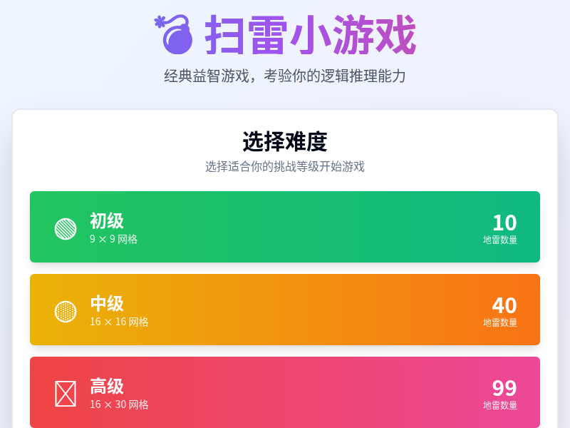 扫雷小游戏