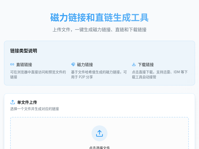 磁力链接和直链生成工具