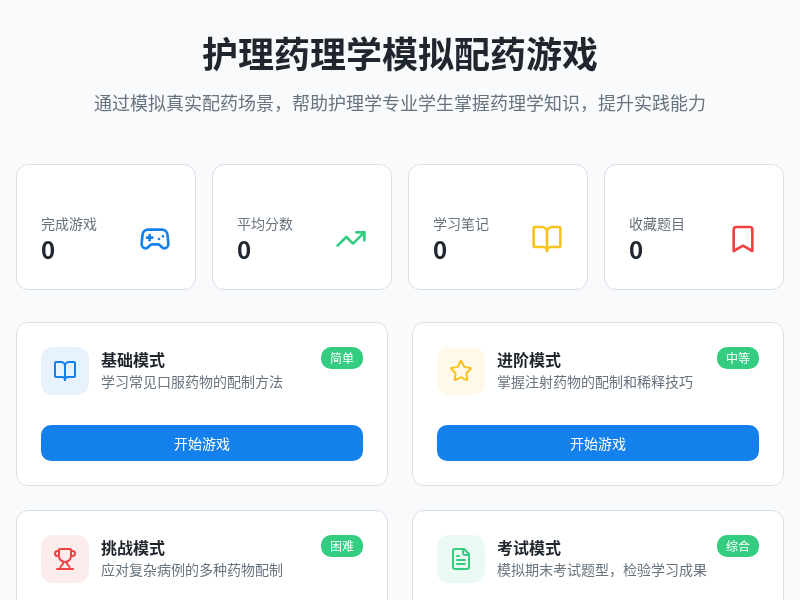 护理药理学模拟配药游戏