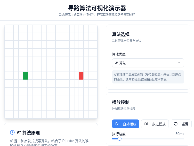 寻路算法可视化演示器