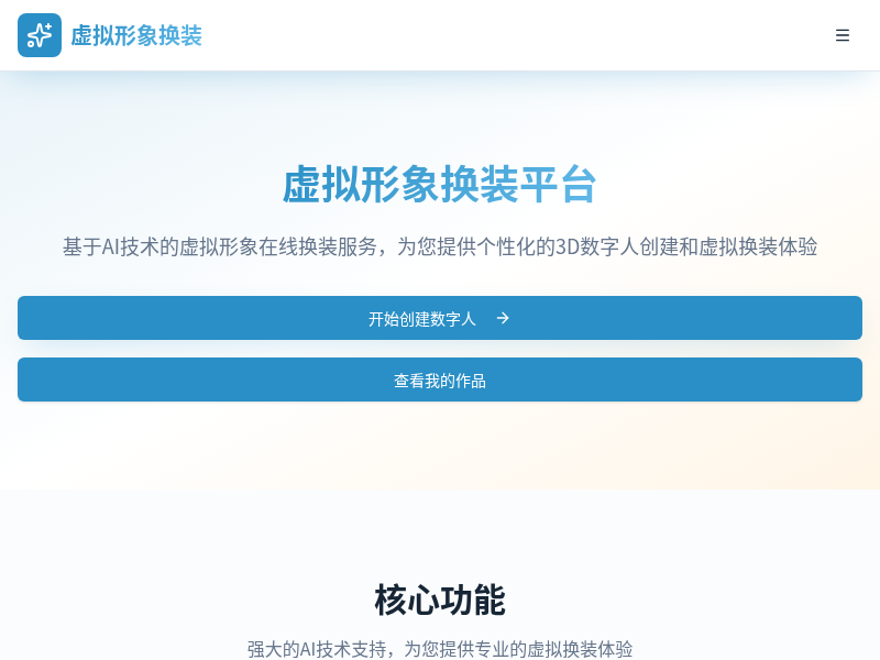 虚拟形象换装平台